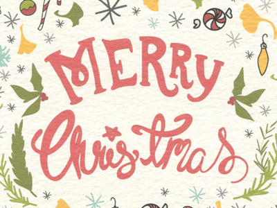 Merry Christmas card christmas design handlettering holiday illustration organic typography