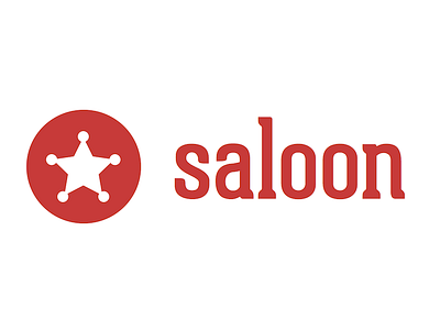 Saloon Logo flat logo red saloon saloon.io sheriff star