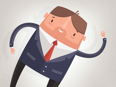 Suit character hello illustration