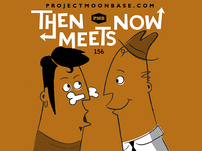 Then Meets Now bone character design illustration projectmoonbase quiff retro tie