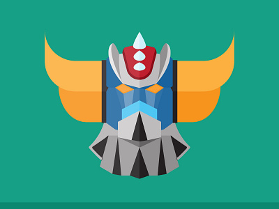 Flat Grendizer flat goldrake grendizer illustration robot