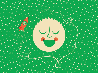 creepy xmas dreams... creepy dream illustration rocket smile snow snowball stars xmas