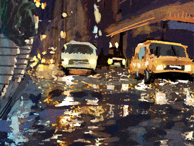 City Scene nyc rain