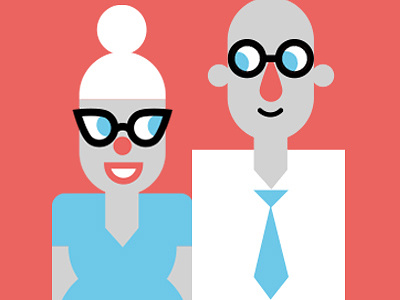 Sparks couple geometric glasses illustration love people