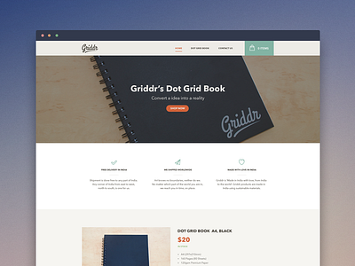 Griddr - Dot Grid Book book clean dot grid flat home page ui ux