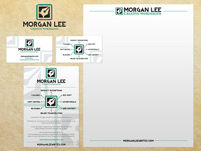 Logo Design - Morgan Lee Writes branding business card design corporate identity envelope design letterhead design logo logo design stationary design