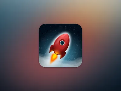 Rocket concept 3d flames icon icons ios7 rocket sky space stars