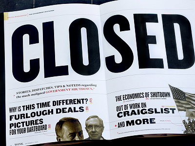 Wonk Closed editorial design knockout magazine spread typography wonk