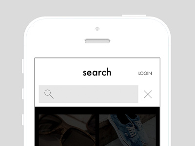 E-commerce mobile search clean e commerce icon minimalistic mobile rgrundig search typography