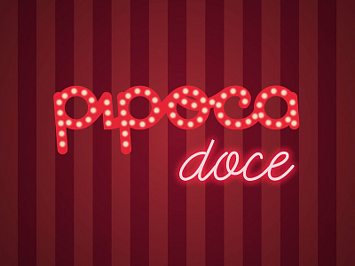 Pipoca Doce branding graphic design identity logo popcorn red typography vector vintage