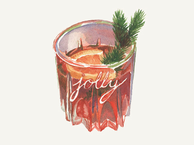 Jolly drinks jolly orange paint pine watercolor