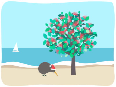 Kiwi Xmas christmas illustration kiwi new zealand