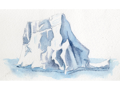 Iceberg study arctic frozen iceberg watercolor