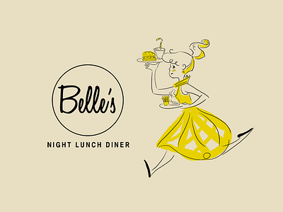 Belle's Preview 1930s 1950s diner illustration melbourne nazori