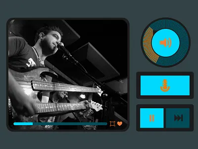 Flat Player UI buttons flat player ui