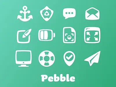Pebble icon set: preview friendly icon pack set