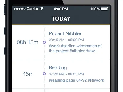 Duraation - Today #1 flat hours ios iphone list tag time