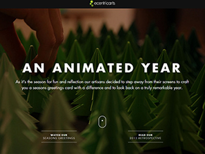 ecentricarts Season's Greetings Website ecard holiday seasons greetings stop motion trees