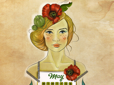 Dribbble 208 2014 apostol calendar elena greta fashion ginger illustration iscariotteh may milk poppy