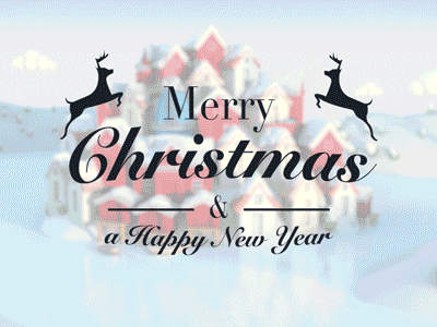 Christmas Card [gif] animated animation christmas gif houses ice merrychristmas snow type