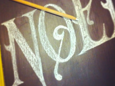 Noel chalk christmas hand lettering