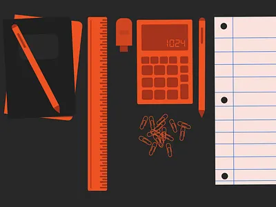 Supplies book clip drive enrique orange paper ruler school supplies usb