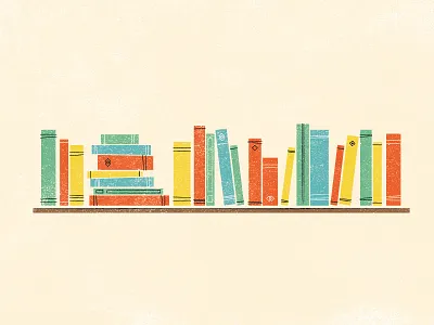 bookcase 2d book bookshelf illustration read