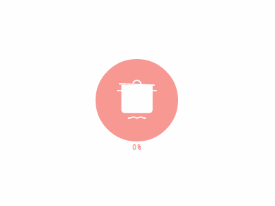 Cookbook loader icon with a js API cook loader svg