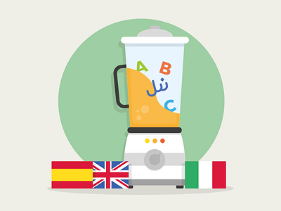 Language Mix blender english illustration italian language malta mix mixer spanish vector