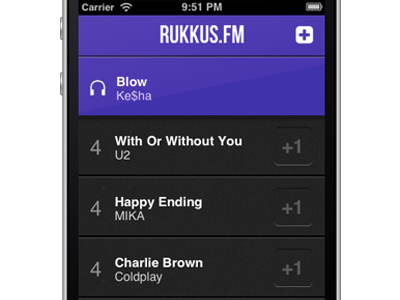 Rukkus.fm dark ios music playlist