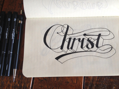 Christ sketching typography