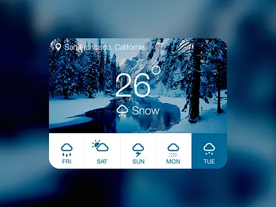 Weather - Snow app blue design graphic design sf snow ui ui design ux weather