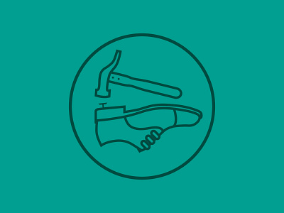 Shoemaker icon clean flat hammer icon line minimal minimalist repair round shoe shoemaker simple