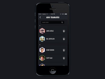 Add Teammates app app design design feed incredipixel infographics ios7 photoshop statelete stats statslete