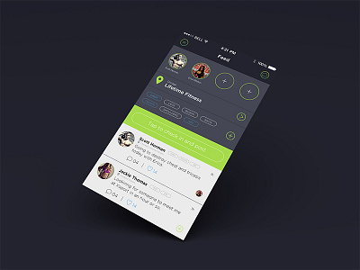 Fitness app feed/checkin app design fitness fitness app news feed profile sports ui ui design ux ux design