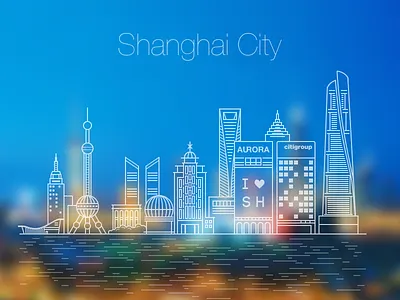 Shanghai City Black city illustrations shanghai