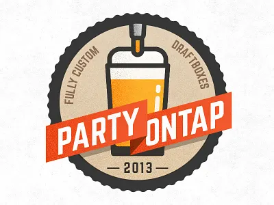 Party on Tap beer branding craft draftbox illustration logo mark party on tap vector