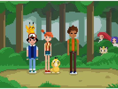 Pokemon 8 bit illustration pixel art