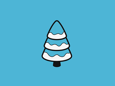 Tree black blue cartoon cell shading comic rxg snow tree xmas