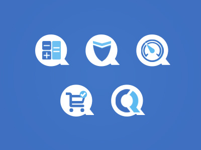 Icon Set blue cryptocurrency icons set