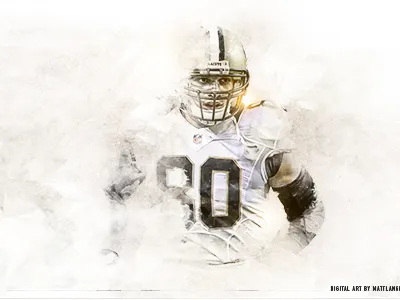 Jimmy Graham Water Color football nfl saints