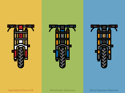 Funny Bikes bicycle bike cartoon mountain bike mtb simple vector