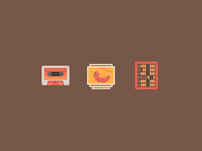 Without shadows abacus autumn cassette flat icons minimalism orange picture red rowanberry russia yellow