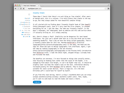 Insanely Simple asthetics blue interface monospace text writer writing