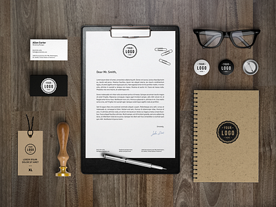 Branding / Identity Mockup Template branding download freebie identity logo mock up photoshop psd stationery template wood