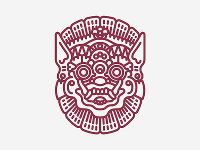 Topeng Bali bali culture demon god icon line mask pictogram vector