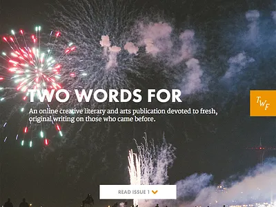 Two Words For redesign anchor art literary magazine orange photography reading responsive