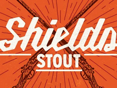 Shields Stout beer burst gun label millie shields stout vintage