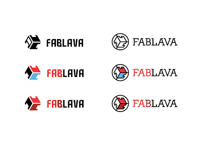 Logo Fablava blue bratislava craft fablab fablava logo logo design red technology