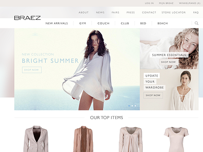 Redesign for a fashion brand brand clothing collection dutch fashion homepage ibiza summer women